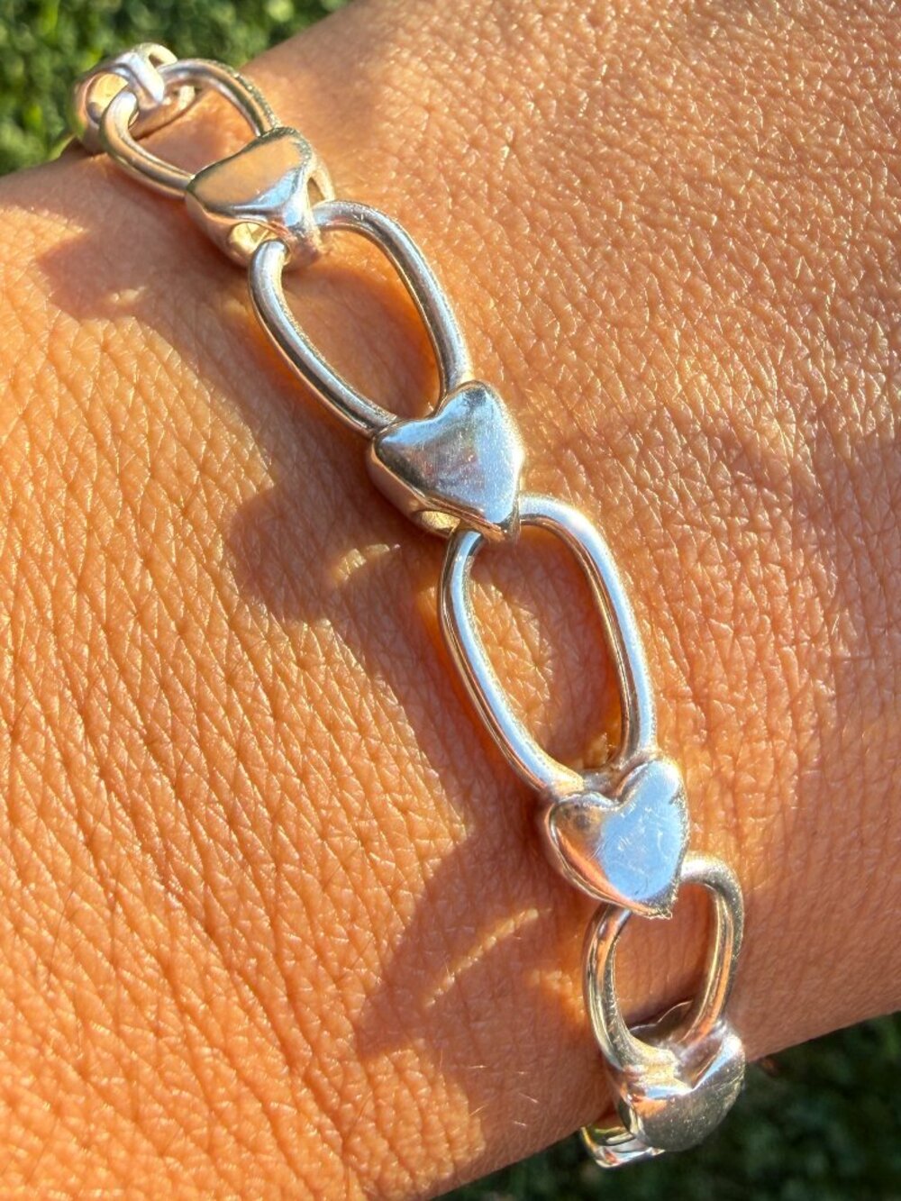 Vintage Sterling Heart Bracelet